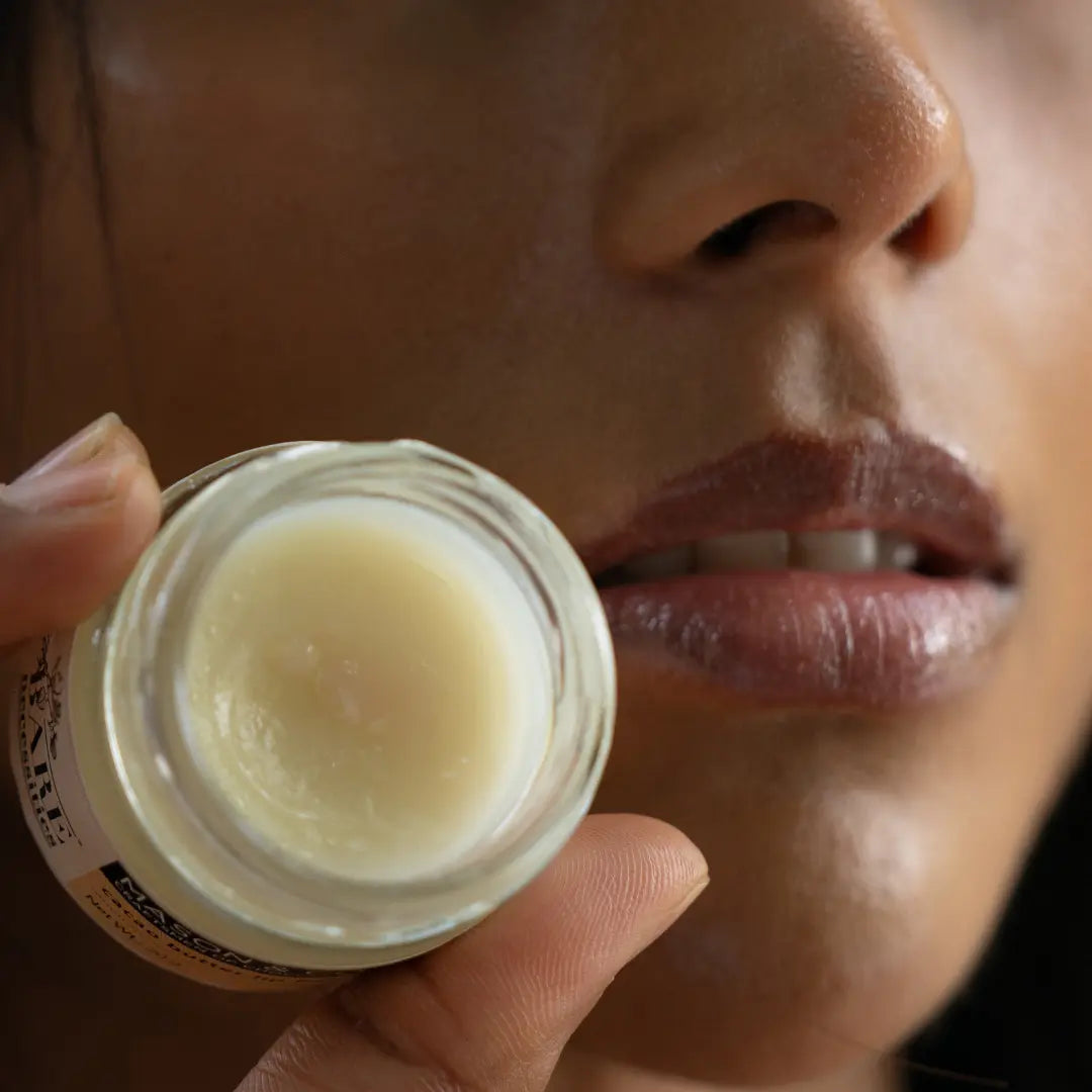 Natural vegan lip balm cocoa butter nourishing formula