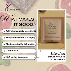 Dissolve toxin-free dish wash powder concentrate refill