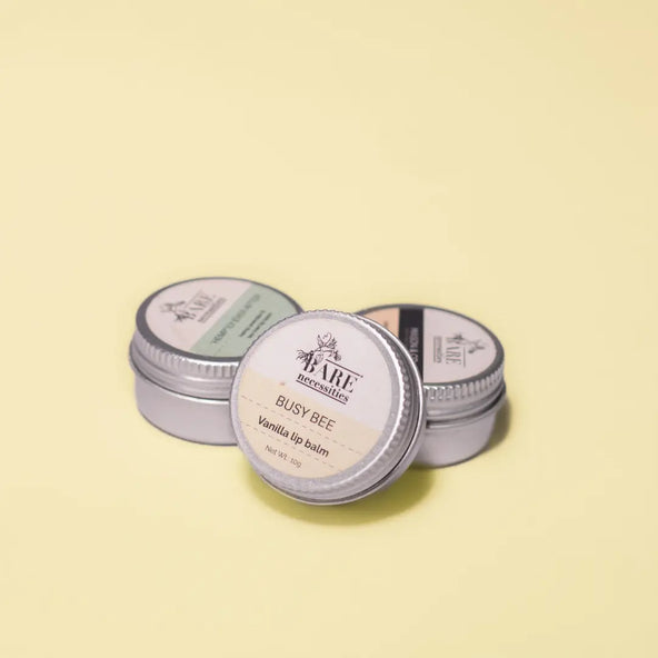 Pack of 3 natural lip balms travel-size vegan zero waste