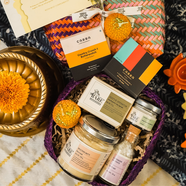 The Diwali Soiree Festive Gift Hamper - Skincare, Candles and Chocolates Gift Set