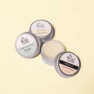 Three natural lip balms eco-friendly plastic-free packaging