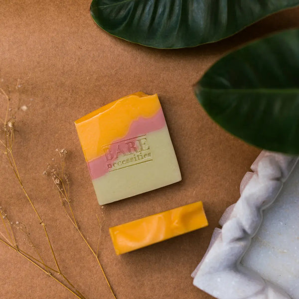 Handmade cold-processed spa bar saffron natural ingredients