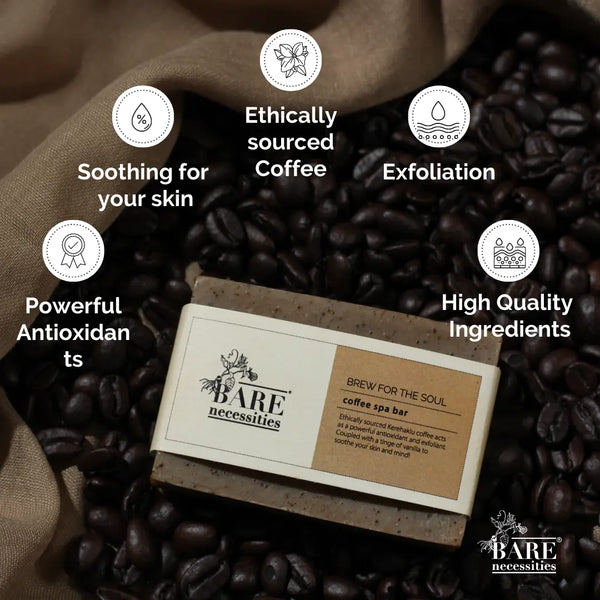 Coffee exfoliating soap bar handmade zero waste natural ingredients