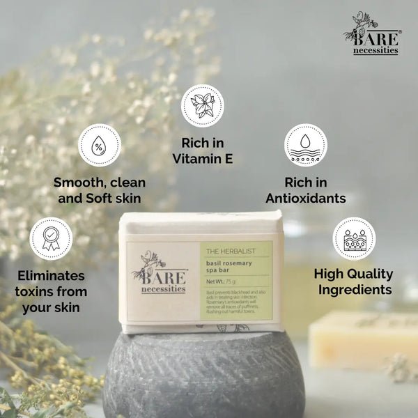 Basil Rosemary handmade spa bar vegan cold-processed soap