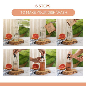 Zero waste dish wash concentrate grapefruit scent cleaning