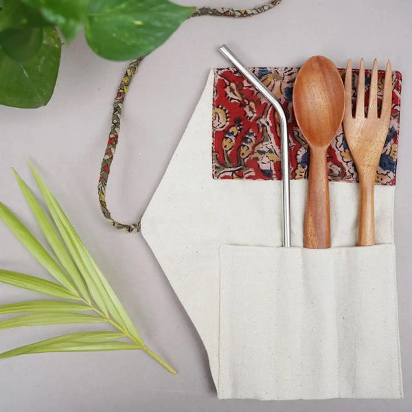 Upcycled fabric pouches handcrafted eco-friendly travel kit