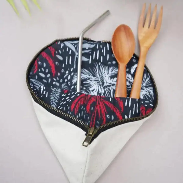 Bare Upcycled Pouches with Reusable Cutlery and Straw