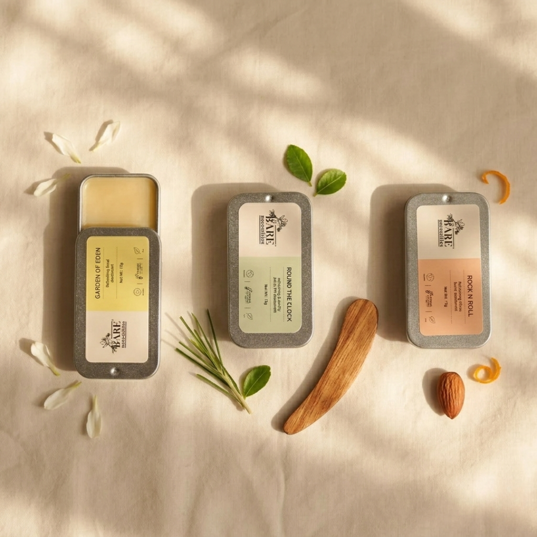Pack of 3 Natural Solid Deodorants - Travel-Size Eco-Friendly