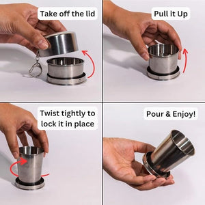 Collapsible steel tumbler how to use travel-friendly cu
