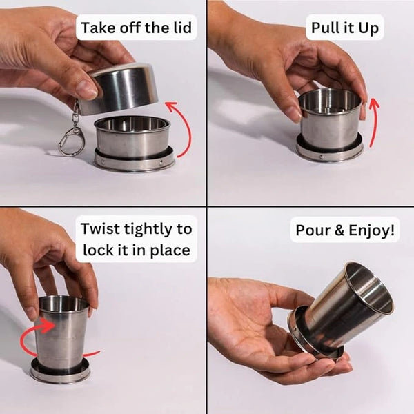 Collapsible steel tumbler how to use travel-friendly cu