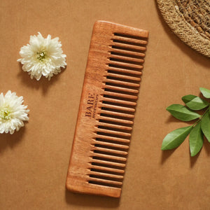 Bare Neem Wood Comb [static-free, 100% natural]