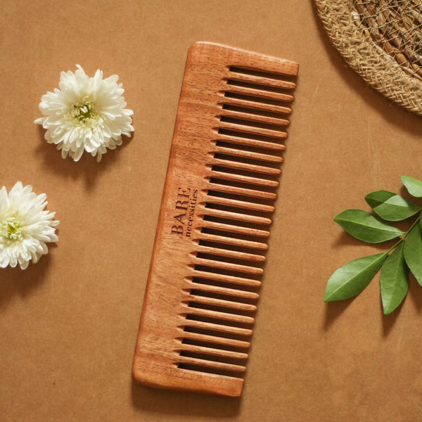 Bare Neem Wood Comb [static-free, 100% natural]