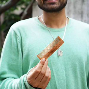 Bare Neem Wood Comb [static-free, 100% natural]