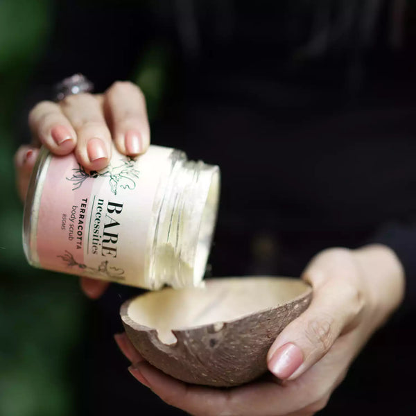 Terracotta body scrub natural handmade zero waste eco-friendly skincare