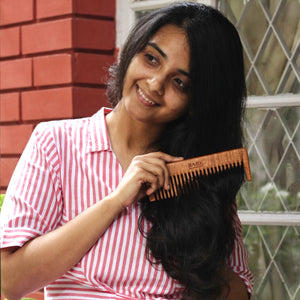 Bare Neem Wood Comb [static-free, 100% natural]
